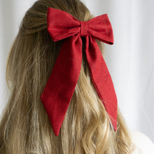Lade das Bild in den Galerie-Viewer, Haarschleife - Leinen rot