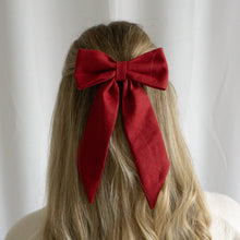 Lade das Bild in den Galerie-Viewer, Haarschleife - Leinen rot