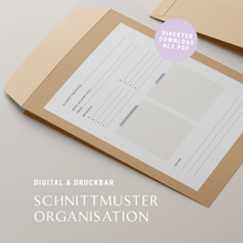 Lade das Bild in den Galerie-Viewer, Schnittmuster Organisation - digital & druckbar - DEU oder ENG