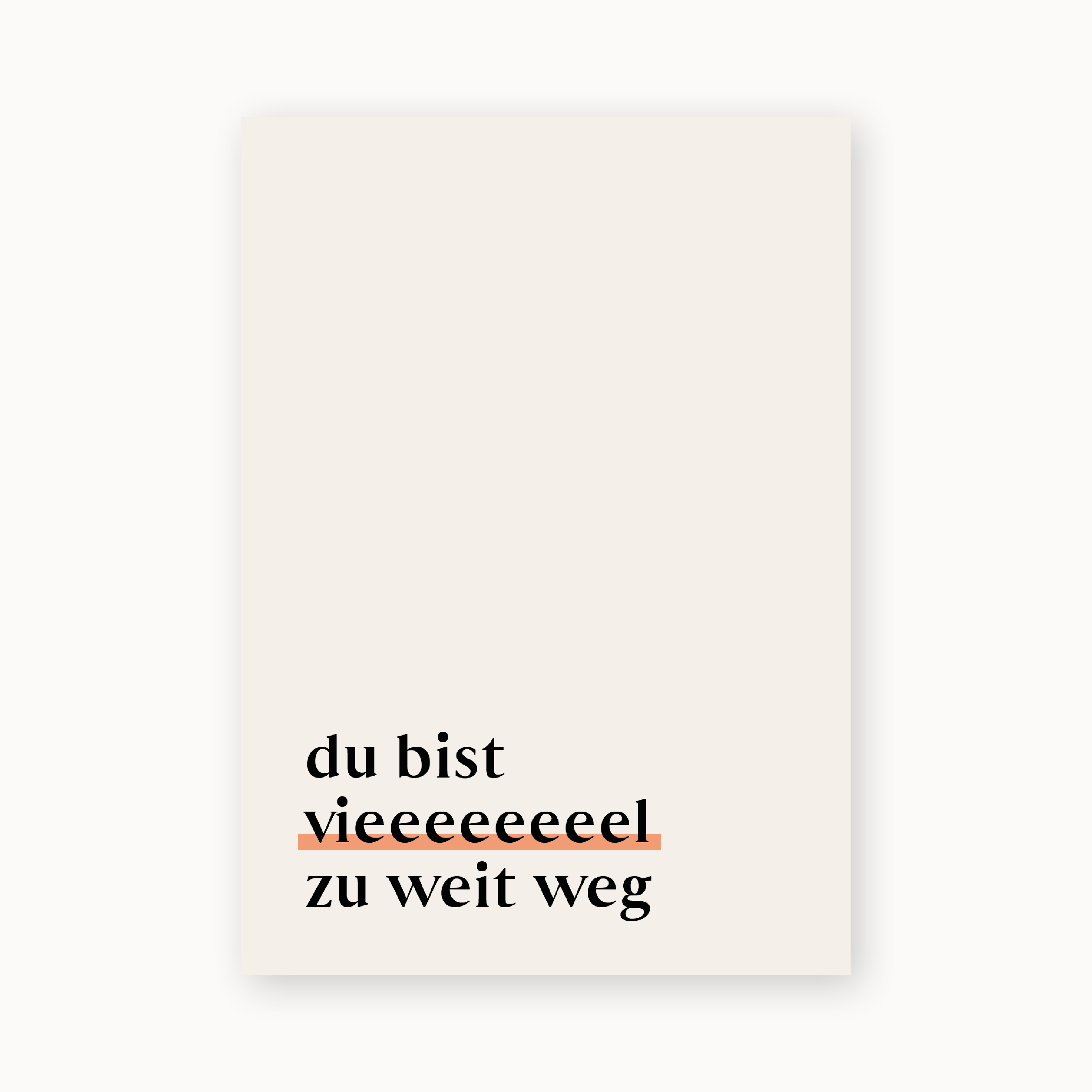 Viel Zu Weit Weg Geburtstagswünsche Aus Der Ferne Postkarte | Du bist viel zu weit weg | Recyclingpapier – ohliske