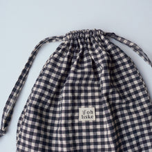 Lade das Bild in den Galerie-Viewer, Strickprojektbeutel | schwarz-ecru kariert
